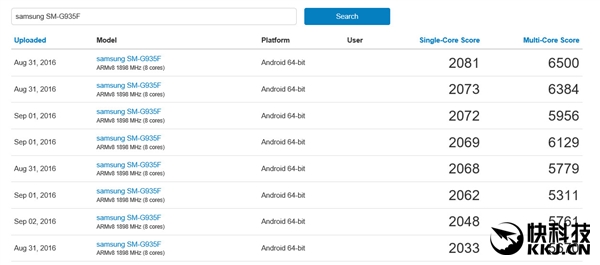 三星Note 7（Exynos 8890）跑分