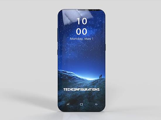 三星Galaxy S9概念渲染：正面100%屏