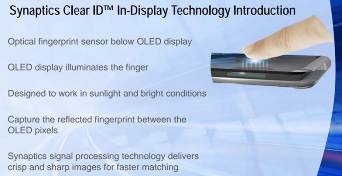 Synaptics已与“TOP 5”手机厂商量产屏下指纹，速度是Face ID的2倍