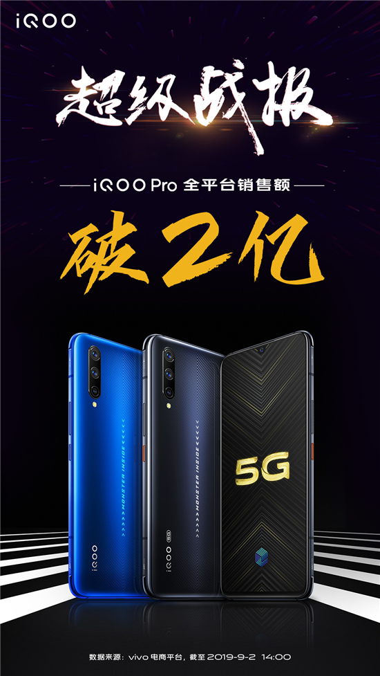 超级战报 iQOO Pro全平台销售额破2亿